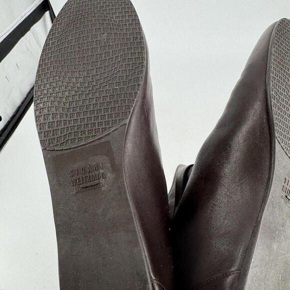 Stuart Weitzman boots womens 8 brown soft leather designer minimalist wedge - Picture 6 of 7